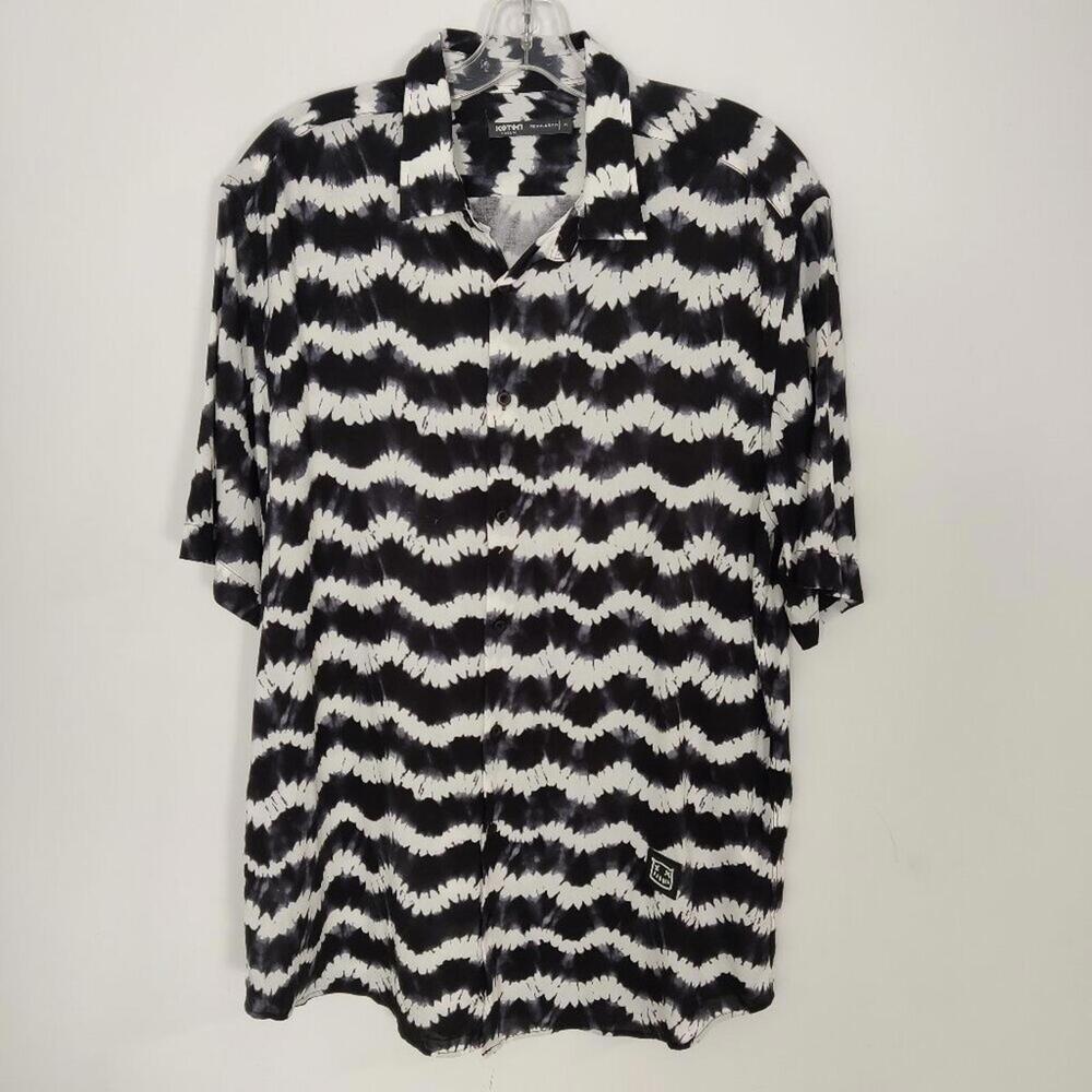 Koton Men's Button Down Shirt Size Medium Resortwear Summer Beach Tie-Dye